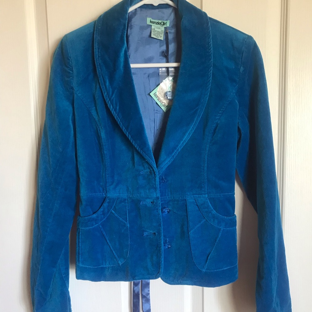 Cobalt blue velvet jacket